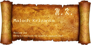 Maloch Krizanta névjegykártya
